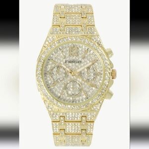 Bebe Full Pave Crystal Bezel Watch